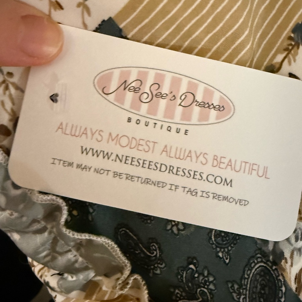 Patchwork V-Neck Button-Down Dress NWT - image 3